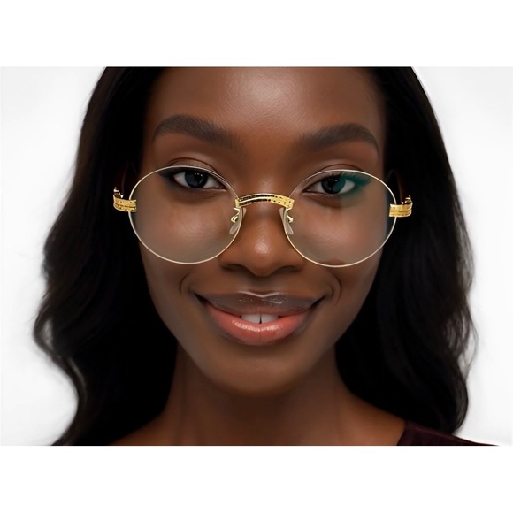 Rimless Round Glasses Eyeglasses Hipster Fashion Women Eyewear Shades Lentes New - Picture 7 of 9